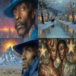 **Ernie Barnes art at Christmas, 8k, --chaos 99 --ar 8:5 --exp 50 --stylize 750 --v 7.0** - <@843177938186797076> (fast)