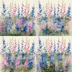**A delicate watercolor painting of wildflowers, with pastel colors on a white background, focusing on the fine details and soft edges that give depth to each flower. The flowers include purple delphiniums, pink foxgloves, and blue forget-me-nots, creating a serene and naturalistic theme. There is an emphasis on the natural beauty of nature, with subtle shading and a sense of tranquility. This artwork would be perfect for home decor or interior design projects. --v 6.0 --s 250 --ar 11:12** - Pan Down by <@756269320539209761> (fast)