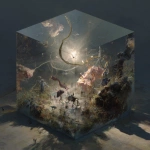 **a biomechanical aviary floating inside an infinite mirrored cube, feathered serpents coiled around antenna towers made of glassbone, moonstone-hatched insects projecting dreams as holograms, cascading looped waterfalls falling upwards into negative space, cathedral-sized lungs breathing fog into crystalline orchards, gravity tilting sideways as flaming koi orbit fractured obelisks, photorealistic shimmer on liquid marble floors, hollow suns suspended by silver thread, humanoid shadows stitched to air by gold needles, flocks of origami beasts unfolding mid-flight, moonstone vines crawling across pulsating skylights, pink lightning caught inside translucent prism trees, ancient machine-animal hybrids frozen mid-dance, everything reflected in a pool that doesn't exist --v 7.0 --p 3yk8su5** - Image #4 <@1077492926550134864>