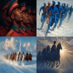 **Ernie Barnes art at Christmas, buffalo soliders 8k, --chaos 99 --ar 8:5 --exp 50 --stylize 750 --v 7.0** - <@843177938186797076> (fast)