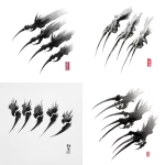 **Ink wash sumi-e style, four dragon claws with three long sharp talons each (Irezumi style), all four legs visible up to the ankle, drawn with bold and expressive brush strokes, dark and dramatic black ink tones, minimalist composition on pure white background, refined yet fierce aesthetic, high resolution, traditional Japanese tattoo influence** - <@297413239044702208> (fast)
-# Create, explore, and organize on [midjourney.com](<https://midjourney.com/imagine?from_discord=1>)