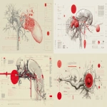 **futuristic anatomical diagram, cyber-biological elements, minimal typography labels, clean layout inspired by old scientific atlases synthetic pancreas organ and cells, in the mood of Ghost in The Shell, transparents parts, digital illustration, red accents, ivory background, suitable for a magazine cover --ar 16:9** - <@153912116150140929> (fast)