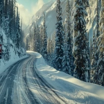 **snowy raod in the Canadian Rockies, afternoon light, icy curves winding through snow-covered pine trees, Jamaican flag painted on a sign, vintage 1980s sports film aesthetic, cinematic lighting, subtle bokeh, 35mm lens perspective, eye level perspective, crisp winter air, packed snow trails, rustic Olympic signage, nostalgic and inspirational mood, filmic color grading, inspired by Cool Runnings --v 6.0 --raw --ar 103:45** - Image #4 <@1108527117265797270>