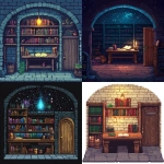 **pixel art. 320 x 180 pixels. Magical study room. Magical crafting bench in the center. Door to the right.** - <@230103998214963200> (fast)
-# Create, explore, and organize on [midjourney.com](<https://midjourney.com/imagine?from_discord=1>)