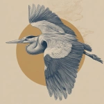 **line work drawing of a blue heron flying** - Image #1 <@1135636698060038216>