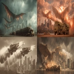 **The greatest winged leviathans destroying Sydney with nuclear explosive warheads mounted on 21,000 kiloton multiple rocket launcher trucks Harlem renaissance --ar 7:3 --v 7.0** - <@234196445576691713> (fast)