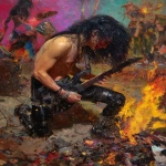 **heavy metal reptilian 80s hair bandsaw sawing through the ground as hell spills onto The stage, sparks and debris flying everywhereas the band plays on --p djcuvnt --ar 3:4 --no blood gore** - Image #3 <@948741381743083580>