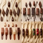 **Ultra-realistic premium chocolate box cover, horizontal slim composition (36x15 cm), soft cream background with elegant glossy chocolate drizzle dripping from the top, modern, clean and luxurious aesthetic. Six CLOSED chocolate packages, fully wrapped, front-facing packaging only (showing the main label/carátula clearly), no open chocolates, no broken bars, no visible filling. Chocolates arranged in a dynamic, eye-catching composition, slightly tilted and layered, not in a straight line, creating a subtle portal / doorway / stacked entrance effect, horizontal flow with visual movement. Chocolates included (all closed): - KitKat - Kinder Bueno - M&M’s - Hershey’s Cookies and Cream - Oreo - Cadbury Dairy Milk Soft studio lighting, premium shadows, realistic packaging textures, high detail, luxury gift box look, modern commercial food photography, clean negative space, no text, no hands, no mess, no extra objects. --ar 12:5 --v 6.0 --raw** - <@1230385507213639740> (fast)