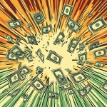**Money exploding. Illustration. --v 6.1 --raw** - Image #1 <@735060140327305257>