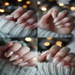 **champagne micro-glitter chrome nails, ombré fade effect, diffused shimmer, soft champagne tones, neutral nail base, elegant feminine fingers, cozy winter aesthetic, soft glow photography --v 6.0 --ar 2:3 --raw** - Variations (Strong) by <@1321895242076520463> (fast)