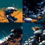 **🍂🦨🏹⚔️ 🌈✏️ --ar 4:7 --sref 728762062 2086123998 3605286650 22 --sw 100 --p zzmkt1u --s 250** - <@370960263245070346> (fast)