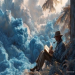 **"Good""Morning" Sticky-note SuperImposition Cotton Clouds Paint a Scene of an Old Man Relaxing in the Forest Drinking some Tea, Looking over a book containing Fluvioglacial-Outwash-Plaines Craft-World Hyper-RealityMash --ar 3:2 --v 7.0** - Image #3 <@426654487248109579>