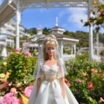 **a 1980’s Barbie doll in a wedding gown of satin and chiffon. The dress is mermaid style. The veil is simple and feminine. In the background is a beautiful gazebo. Ultra realistic, highly detailed, photorealistic. HD --v 7.0** - Image #3 <@1327691479602298971>