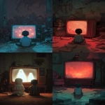 **I saw the tv glow. [Cursed, Horror Aesthetic, Children's Book Illustration] --ar 3:4** - <@179321313230454784> (relaxed, stealth)