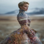 **diaphanous double exposure featuring an avant-garde couture double exposure over a spellbinding natural landscape --exp 50 --ar 4:5 --v 7.0** - Image #2 <@948741381743083580>