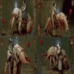 **<https://s.mj.run/D2Y5aygMzxA> <https://s.mj.run/vIN8e9y1Ivo> <https://s.mj.run/VmGoSAuD7wQ> <https://s.mj.run/qaySfmcY4O8> monstrous festive holiday crustacean, like a horse, rider on a storm, game items on the side, a rose 🌹 🍵, muted colors --ar 16:9** - Remix (Strong) by <@1094639053565067284> (fast)