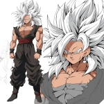 **Original anime character, fully colored in vivid anime palette, hand-drawn anime style, thick bold outlines, clean cel-shading, visible sketch lines for clarity, crosshatching on fabric folds and anatomy beneath clothing. Clear line art showing every feature without clutter, balanced composition emphasizing face and body. Multiple perspective options: (frontal heroic close-up of face and torso squared to the viewer) OR (three-quarter dynamic angle showing jawline depth, clothing folds, and stance) OR (low-angle upward shot emphasizing size and power) OR (high-angle downward shot showcasing form and clothing detail) OR (side profile close-up with sharp silhouette, flowing clothing, and defined expression). Ultra-detailed full-color anime artwork, uncluttered background, composition focused entirely on the character’s clothing, form, and presence. --niji 6 --raw** - Image #1 <@266429059049848832>
