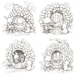 **Cozy music room built within a cluster of grapes, interior softly curved like grape walls. A small round window lets light in. The rabbit sits on a stool holding a violin, and the fox claps nearby. Minimal background, easy-to-color line art. --v 6.1** - Variations (Strong) by <@1426448926453530644> (relaxed)
-# Create, explore, and organize on [midjourney.com](<https://midjourney.com/imagine?from_discord=1>)