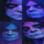 **soft watercolour portrait of Ozzy Osbourne "PRINCE OF DARKNESS" in moody blues and purple --p o8gwomw --s 111 --ar 9:19** - <@1203771238686793768> (relaxed, stealth)