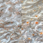 **A beautiful white sheet with small ghost-shaped flowers and cute ghosts scattered across it, hyper-realistic photography, high resolution. --ar 4:7 --tile --v 6.0 --s 250** - <@756269320539209761> (fast)