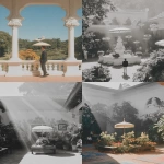 **2025-06-24 black and white shot of art nouveau parasol of a hirsute French King surrounded by parasol flowers in Vietnamese Palace under dramatic sunlight and shadows --ar 4:5 --sref 4224145063 --profile it8ont7 --stylize 333** - <@1121310536559243315> (relaxed)