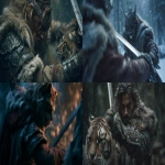**cinematic image movie scene of a fantasy man in leather and furs fighting a khajiit --ar 16:9 --v 7.0** - <@472489791414337556> (relaxed)
-# Create, explore, and organize on [midjourney.com](<https://midjourney.com/imagine?from_discord=1>)
