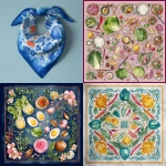 **bandana print made out of vietnamese food illustrations (Watercolor style** - <@1080434335141859399> (fast)