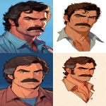 **tom selleck, mustache guy, tv show 80s, magmun PI --niji 7 --ar 3:5** - <@460556773359747082> (fast)