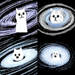 **Silly cat makes a silly face at accretion disk --ar 3:2 --profile fn9opxx u22owga 2z3eyk3 ro2ke7q y9a56jc --draft** - <@937851746712186921> (fast)