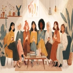 **A cozy and stylish illustration of a women’s cinema club. A group of diverse women (different ages, ethnicities, styles) sitting together in a warm, inviting living room or small screening room, watching a film projected on a screen. Some are laughing, some are thoughtful, with coffee/tea and notebooks nearby. The atmosphere should feel intimate, empowering, and creative not like a big cinema, but like a friendly gathering. Add subtle film elements (a film reel, popcorn, or projector glow). Colors: warm earthy tones with soft lighting, modern minimal design --ar 16:9** - Image #1 <@1041653600176308304>