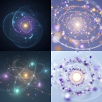 **Around a central white-to-gold luminous core (ICI), small orbital relay nodes in aqua (TC) and violet (PARP) circulate on geometric tracks. Light is handed off in staged amplification via blinking micro-particle trails, converging into the core. Abstract, clinical, minimal, professional. No text, no logos. Orbital tracks as faint dotted glow rings, brighter where paths overlap. Color codes: TC #2AC4D6, PARP #6E47E9, ICI #FFFFFF→#F7E7A1. Background: light-blue to white. Subtle volumetric haze, semi-translucent glow spheres for nodes. High-resolution; avoid over-the-top effects.** - <@1143439331013431326> (fast)