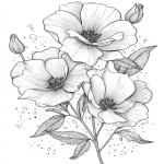 **Berry Blossoms flower with layered petals rimmed in ice crystals for coloring book with crisp line and white background --ar 17:22** - Image #2 <@1117434682276057091>