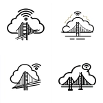 **a simple vector logo of cloud with wireless connection and golden gate bridge, black on white background, line art style, simple shapes, clean lines, minimalistic design, no shadows or gradients, white space around the outline for easy cutout, flat 2d shape, monochrome, no fill color, high contrast. the cloud is in front of the bridge and has an information bubble floating above it containing icons representing wire rimmed glasses and walkie talkies, symbolizing ai's role as a future selflin iphone camera lens --ar 53:59** - <@1169479941855920229> (fast)
-# Create, explore, and organize on [midjourney.com](<https://midjourney.com/imagine?from_discord=1>)