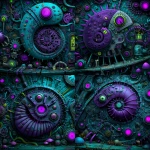 **Ammonite Amanita Circuitry, SciFi, psychedelic, blacklight --s 400 --c 30 --p vny9b7c** - Variations (Strong) by <@1071135204846096475> (relaxed)
