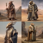**an elderly bronze dragonborn male, wearing regal desert attire, full body, desert background, fantasy style --v 7.0** - <@737863935038062634> (fast)
