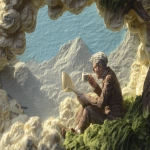 **"Good""Morning" Sticky-note SuperImposition Cotton Clouds Paint a Scene of an Old Man Relaxing in the Forest Drinking some Tea, Looking over a book containing Fluvioglacial-Outwash-Plaines Craft-World Hyper-RealityMash --ar 3:2 --v 7.0** - Image #2 <@426654487248109579>