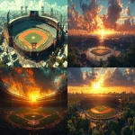 **monochronolith baseball stadium --ar 7:4 --q 2 --s 750 --v 6.1** - <@1045223853271568434> (fast)
-# Create, explore, and organize on [midjourney.com](<https://midjourney.com/imagine?from_discord=1>)