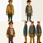 **<https://s.mj.run/I-H6iLdpmHM> Average US male citizen from the 1950'. cartoony, 3d, video game, white background, full body, 1950 style, middle class working man with suit and fedora, plump, slightly big head and hands, colorful --ar 9:5 --v 6.0** - <@377164013374537729> (fast)