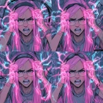 **an angry pink haired girl wearing librarian glasses. She has long straight hair and freckles. She is screaming in frustration pulling her hair with her hands. Neon pink and blue lights. Cyberpunk theme.** - Variations (Strong) by <@233729446534709248> (67%) (fast) --v 7.0** - Zoom Out by <@233729446534709248> (fast)
