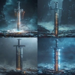 **Gram, legendary sword of Norse mythology, ancient runes glowing along the blade, forged by gods, standing upright on a rocky battlefield, surrounded by dragon bones and mist, powerful aura, mythical weapon, cinematic fantasy artwork, ultra realistic, highly detailed, epic atmosphere, 8k --ar 9:16 --v 6.0** - <@834125706757013534> (fast)
-# Create, explore, and organize on [midjourney.com](<https://midjourney.com/imagine?from_discord=1>)
