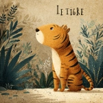 **"Le tigre" French children's book illustration. --s 250** - Image #2 <@1135636698060038216>