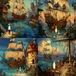**In the style of The Curse of Monkey Island. ScummVM classic PC point-and-click adventure game. Captain, the wind is perfect, sails ready, ten knots, set sail for fun! Watch out me boys, there be coral reef ahead! LeChuckie --sref <https://s.mj.run/S-zv0CrnfeI> <https://s.mj.run/PG3rTwrGYuo> <https://s.mj.run/UJonG0eM1DM> <https://s.mj.run/RGiOlEOwlkE> <https://s.mj.run/5Nk0ycRLEA8> <https://s.mj.run/Q_TXURgYSks> --ar 5:4 --raw** - <@538878031226470440> (relaxed)