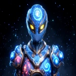 **futuristic watcher sentinel in weathered bronze armor, glowing yellow eyes beneath a sleek helm, observing a holographic almagest spiral galaxy grid, dramatic cinematic lighting, Unreal Engine-style, ultra HD 8K --ar 3:2 --exp 25 --p l8ux4yj j5vl1fh --v 7.0** - Image #2 <@106534493057220608>