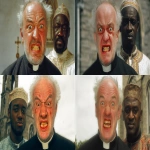 **<https://s.mj.run/cwTvEep8bpY> wearing a catholic priest wardrobe with a crazy insane facial expression, standing beside a Nigerian man who is wearing traditional Nigerian wardrobe, old church in the background, realistic, photorealistic, --ar 16:9 --v 7.0 --s 50** - <@990985509620842596> (fast)