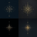**luxury line art of a compass merged with a geometric cube or grid pattern, symbolizing strategy and direction, single color foil design, minimal and sophisticated composition, no human figures, vector emblem style, modern premium consulting identity** - <@1141890881742458911> (relaxed)
-# Create, explore, and organize on [midjourney.com](<https://midjourney.com/imagine?from_discord=1>)