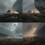 **photo, architectural, white organic smooth concrete bunker in marshlands and grass fields, giant stadium Opera house, misty atmospheric conditions, crowds of hovering people, giant boulders levitating in the sky, lens flare as ships travel past, moonstone traffic light drones above the road, realistic lighting, spire, huge structure, orange lights, waterfall, war, Image #4 <@1077492926550134864> --v 7.0 --p 3yk8su5** - <@1077492926550134864> (fast)
-# Create, explore, and organize on [midjourney.com](<https://midjourney.com/imagine?from_discord=1>)