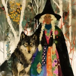 **Warrior witch thundersnowpunk with long braids and stylized warrior witch’s hat and direwolf companion in the snow --sref 1999999999 1999999991 416557976 2252558232 698008135 1078492728 2187294478 217414415 416417418 7337 80085 696969 47 73 97 100 --sv 4 --niji 6 --p grjlt42 --raw** - Image #4 <@948741381743083580>