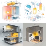 **Diagram showing housing, glare control, and light-controlling elements of a luminaure and lamp** - <@794327127260266516> (fast)