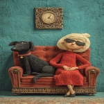**a dog therapist given advice catastrophic cat lady laying on the couch claymation --ar 3:5 --s 250 --v 7.0** - Image #1 <@974789918188535848>