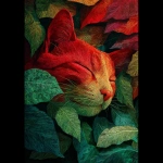 **a red and green leafs painting about nature, sleeping anime cats and mixed more colourful abstract more street art mesh red cat more present** - Image #4 <@1103302811522977882>